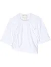 Litkovskaya Graceful Draped Cotton T-shirt In Weiss