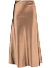Litkovskaya Satin-finish A-line Skirt In Brown