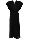 Litkovskaya Whipstich-trim Midi Dress In Black