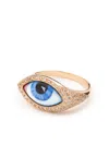 Lito 14kt Rose Gold Chevaliére Diamond Ring In Blue