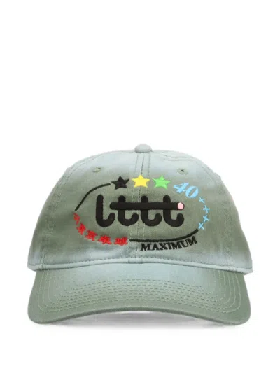 Litt' Logo-embroidered Faded-effect Cap In Green
