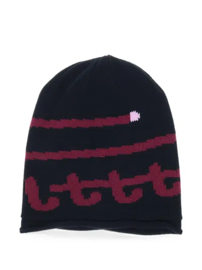 Litt' Swirl Knit Cotton Beanie In Black