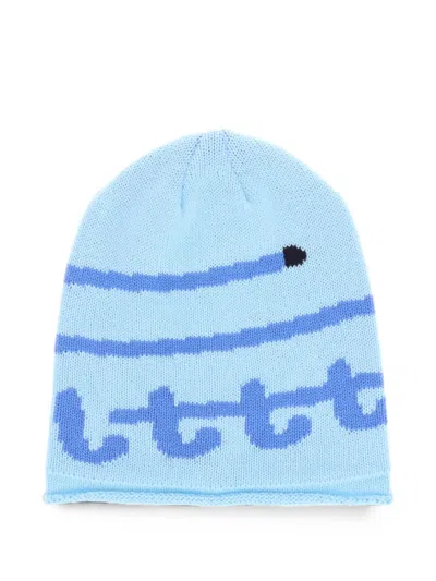 Litt' Swirl-pattern Knit Beanie Hat In Blue