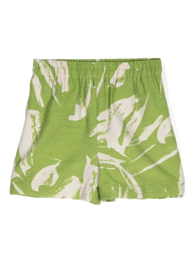 Little Bambah Kids' Linden Shorts In Green