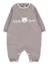 Little Bear Bear-detail Virgin Wool Romper In Gray