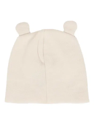 Little Bear Babies' Bear-ear Beanie Hat In Neutral