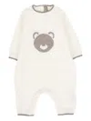 Little Bear Bear-intarsio Knitted Jumpsuit In Neutral