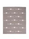 Little Bear Bear-print Wool Blanket In Brown