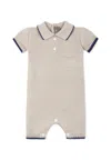 Little Bear Beige Romper For Baby Boy In Beige