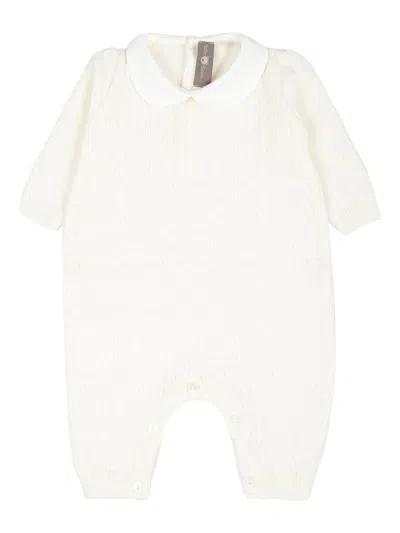 Little Bear Babies' Cable-knit Romper In White