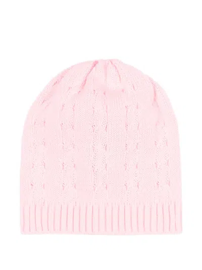 Little Bear Babies' Cable-knit Beanie Hat In Pink