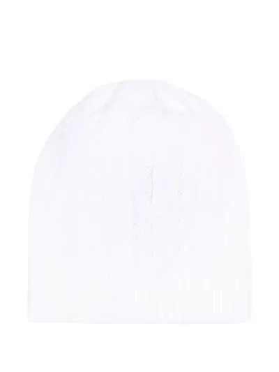 Little Bear Babies' Cable-knit Beanie Hat In White