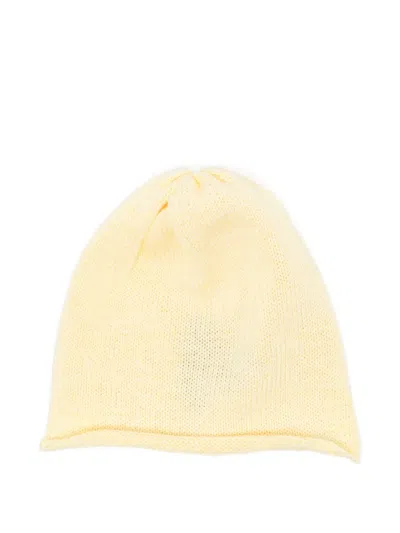Little Bear Babies' Cotton Beanie In Yellow
