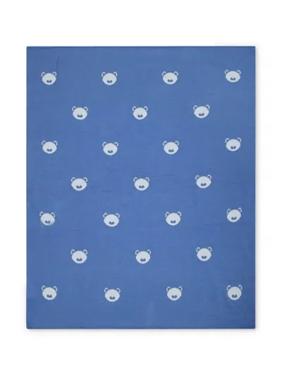 Little Bear Cotton Blanket In Blue