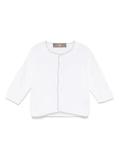 Little Bear Babies' Cotton Cardigan In White