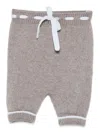 Little Bear Drawstring Knitted Trousers In Gray