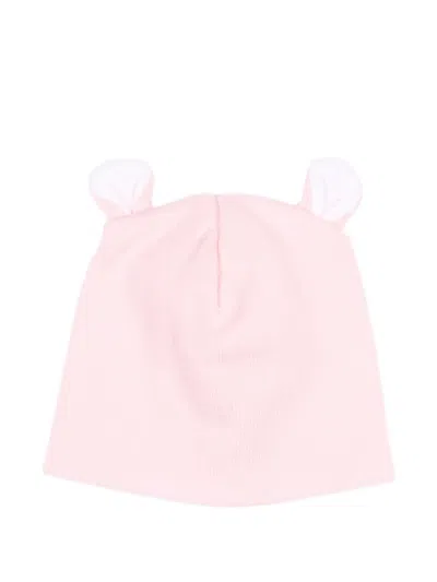 Little Bear Babies' Ear-detail Beanie Hat In Pink