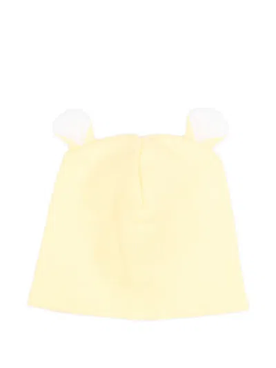 Little Bear Babies' Ear-detail Beanie Hat In Yellow