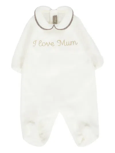 Little Bear Embroidered Babygrow In Neutral