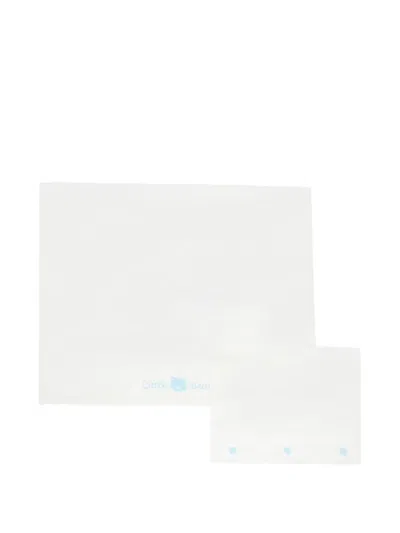 Little Bear Embroidered-bear Sheet Set (set Of Two) In White