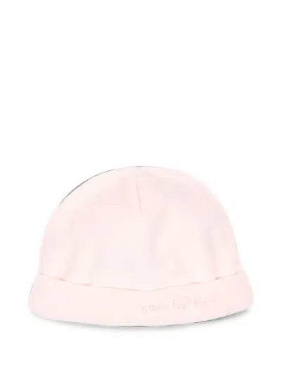 Little Bear Babies' Embroidered Turn-up Beanie Hat In Pink