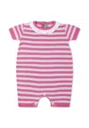Little Bear Fuchsia Romper For Baby Girl In Fuchsia