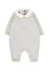 Little Bear Grey Romper For Babykids With Yellow Polka Dots In Gray