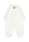 Little Bear Ivory Babygrow For Baby Girl With Bear In White