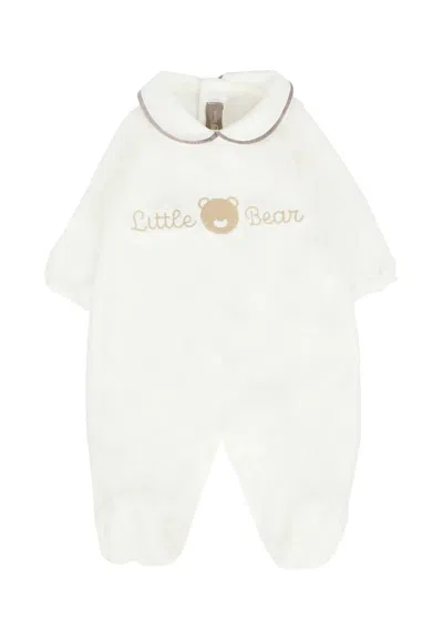 Little Bear Ivory Babygrow For Babykids With Bear In White