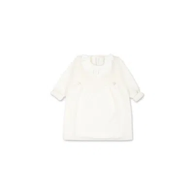 Little Bear Ivory Dress For Baby Girl In White