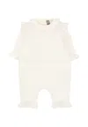 Little Bear Ivory Romper For Baby Girl In Neutral