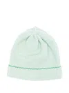 Little Bear Knitted Cotton Hat In Green