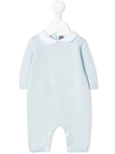 Little Bear Babies' Peter Pan-collar Romper In Blue
