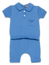 Little Bear Knitted Shorts Set In Blue