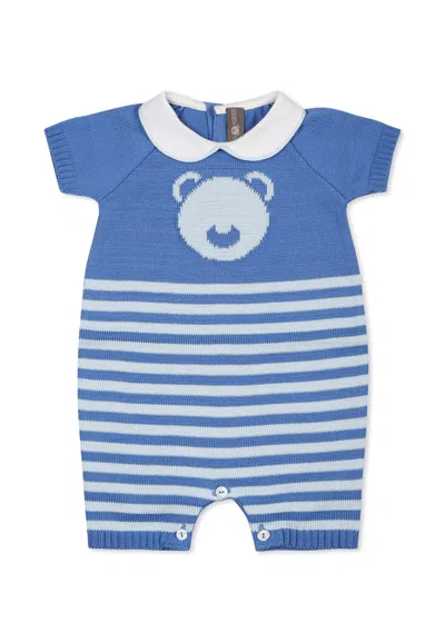 Little Bear Light Blue Romper For Baby Boy With Bear
