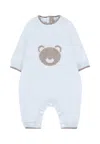 Little Bear Light Blue Romper For Babykids With Bear In Blue