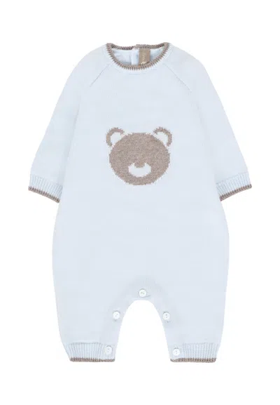 Little Bear Light Blue Romper For Babykids With Bear