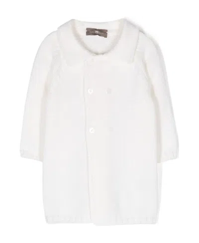 Little Bear Long-sleeved Cardigan In White