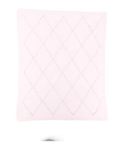 Little Bear Blanket With Diamond Pattern In White