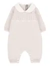 Little Bear Peter Pan-collar Knitted Romper In Gray