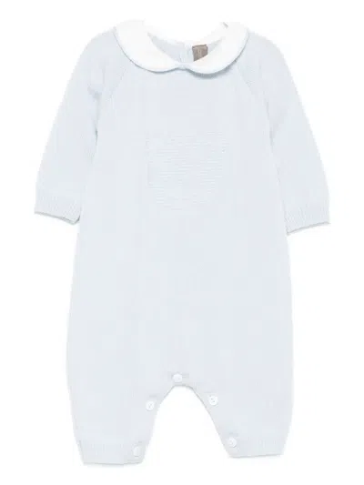 Little Bear Babies' Peter-pan Collar Romper In Blue
