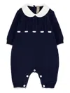 Little Bear Peter Pan Collar Wool Jumpsuit In Blue