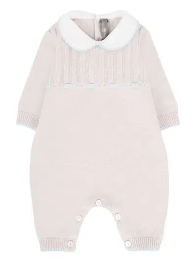 Little Bear Babies' Peter Pan-collar Wool Romper In Neutral