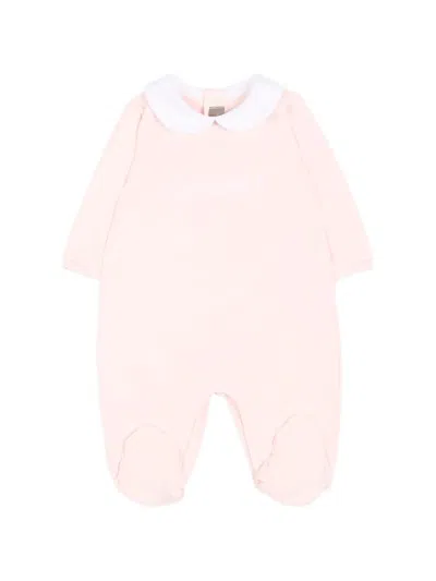 Little Bear Peter-pan-collar Babygrow In Pink