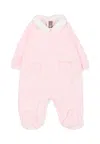 Little Bear Pink Babygrow For Baby Girl With Logo In Pink