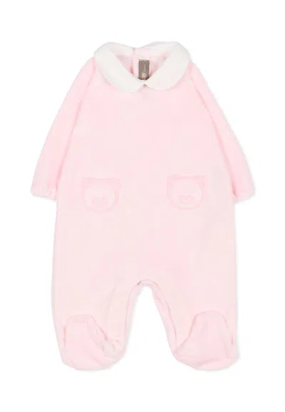 Little Bear Pink Babygrow For Baby Girl With Logo
