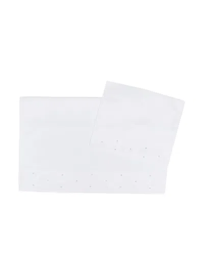 Little Bear Polka Dot-embroidered Cotton Set In White