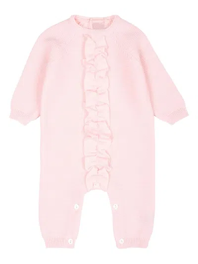 Little Bear Babies' Ruffle-detail Wool Romper In Pink