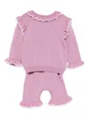 Little Bear Ruffled-trim Tracksuit Set In Multi