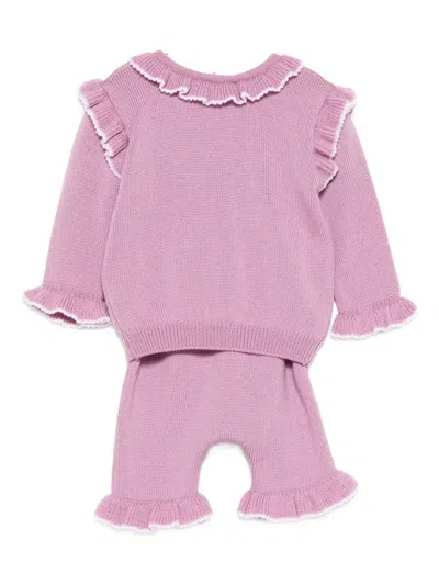 Little Bear Babies' Ruffled-trim Tracksuit Set In Multi